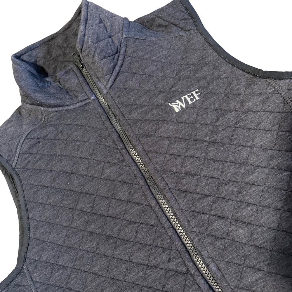 Marine Layer Quilted Vest Women's M Charcoal Full Zip Golf Hiking 15257 Corbet